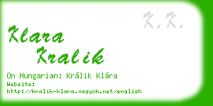 klara kralik business card